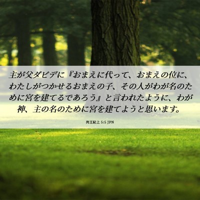Picture 06 - 列王紀上 5:5 JPN - 主が父ダビデに『おまえに代って、 - Bible Verse Picture