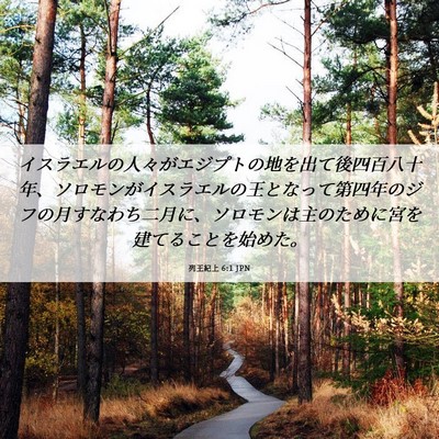 Picture 06 - 列王紀上 6:1 JPN - イスラエルの人々がエジプトの地を - Bible Verse Picture