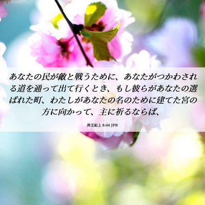 Picture 06 - 列王紀上 8:44 JPN - あなたの民が敵と戦うために、あな - Bible Verse Picture