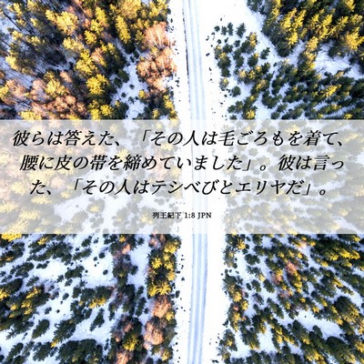 Picture 06 - 列王紀下 1:8 JPN - 彼らは答えた、「その人は毛ごろも - Bible Verse Picture
