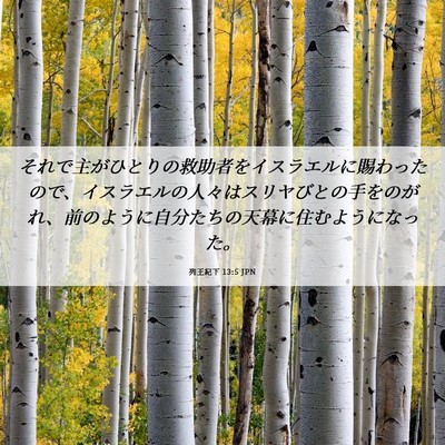 Picture 06 - 列王紀下 13:5 JPN - それで主がひとりの救助者をイスラ - Bible Verse Picture