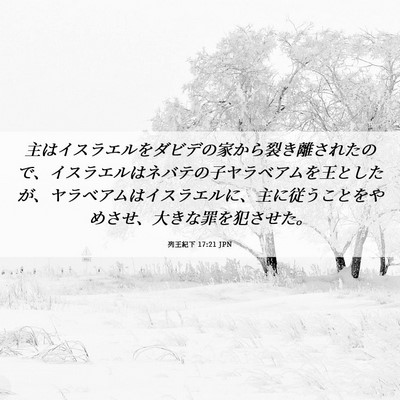 Picture 06 - 列王紀下 17:21 JPN - 主はイスラエルをダビデの家から裂 - Bible Verse Picture