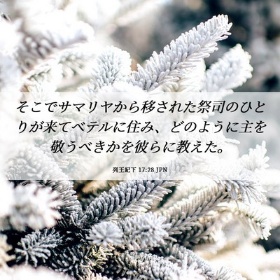 Picture 06 - 列王紀下 17:28 JPN - そこでサマリヤから移された祭司の - Bible Verse Picture