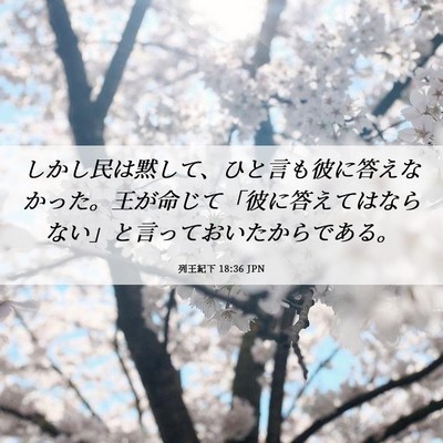 Picture 06 - 列王紀下 18:36 JPN - しかし民は黙して、ひと言も彼に答 - Bible Verse Picture