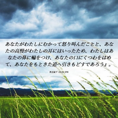 Picture 06 - 列王紀下 19:28 JPN - あなたがわたしにむかって怒り叫ん - Bible Verse Picture