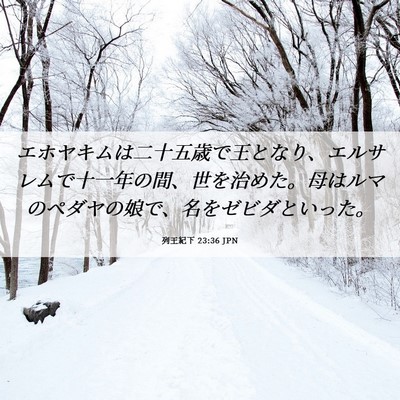 Picture 06 - 列王紀下 23:36 JPN - エホヤキムは二十五歳で王となり、 - Bible Verse Picture