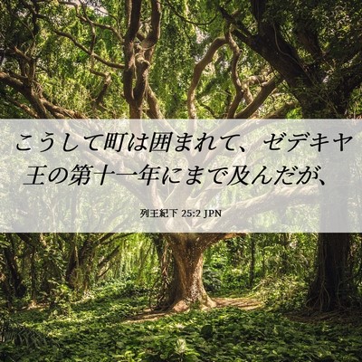Picture 06 - 列王紀下 25:2 JPN - こうして町は囲まれて、ゼデキヤ王 - Bible Verse Picture