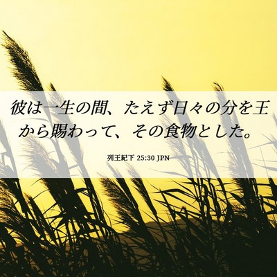 Picture 06 - 列王紀下 25:30 JPN - 彼は一生の間、たえず日々の分を王 - Bible Verse Picture