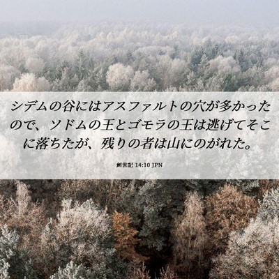 Picture 06 - 創世記 14:10 JPN - シデムの谷にはアスファルトの穴が - Bible Verse Picture