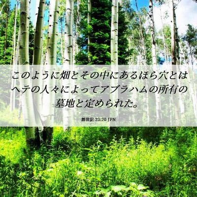 Picture 06 - 創世記 23:20 JPN - このように畑とその中にあるほら穴 - Bible Verse Picture