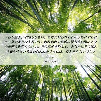 Picture 06 - 創世記 23:6 JPN - 「わが主よ、お聞きなさい。あなた - Bible Verse Picture