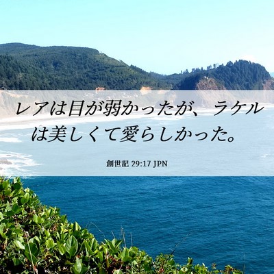 Picture 06 - 創世記 29:17 JPN - レアは目が弱かったが、ラケルは美 - Bible Verse Picture