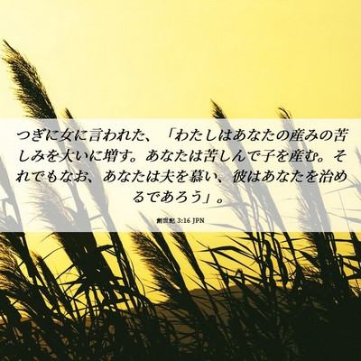 Picture 06 - 創世記 3:16 JPN - つぎに女に言われた、「わたしはあ - Bible Verse Picture