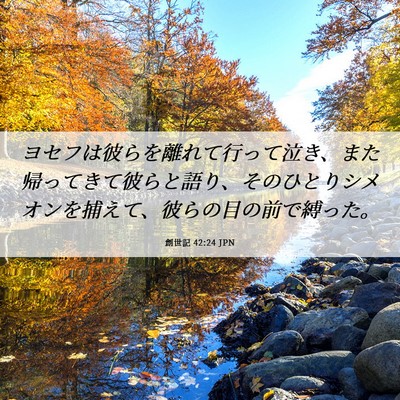 Picture 06 - 創世記 42:24 JPN - ヨセフは彼らを離れて行って泣き、 - Bible Verse Picture