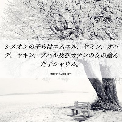 Picture 06 - 創世記 46:10 JPN - シメオンの子らはエムエル、ヤミン - Bible Verse Picture