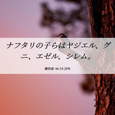 Picture 06 - 創世記 46:24 JPN - ナフタリの子らはヤジエル、グニ、 - Bible Verse Picture