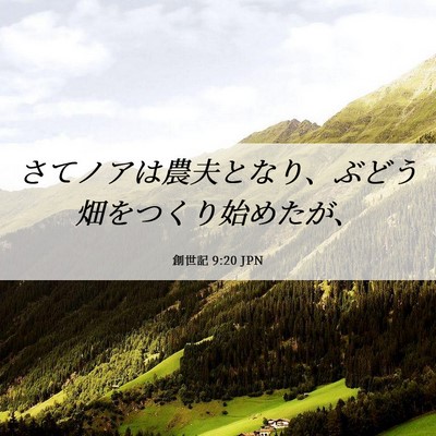 Picture 06 - 創世記 9:20 JPN - さてノアは農夫となり、ぶどう畑を - Bible Verse Picture