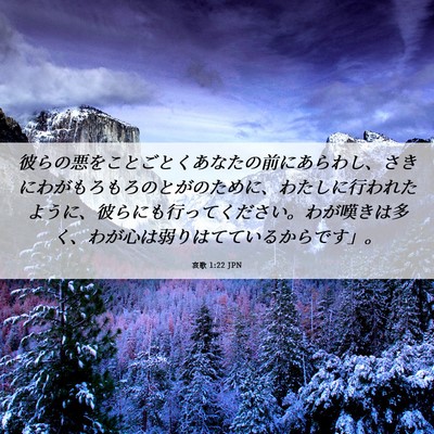 Picture 06 - 哀歌 1:22 JPN - 彼らの悪をことごとくあなたの前に - Bible Verse Picture