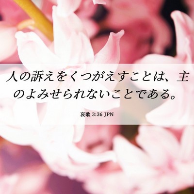 Picture 06 - 哀歌 3:36 JPN - 人の訴えをくつがえすことは、主の - Bible Verse Picture