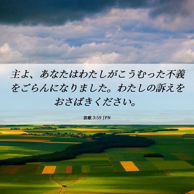 Picture 06 - 哀歌 3:59 JPN - 主よ、あなたはわたしがこうむった - Bible Verse Picture