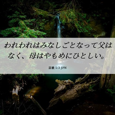 Picture 06 - 哀歌 5:3 JPN - われわれはみなしごとなって父はな - Bible Verse Picture