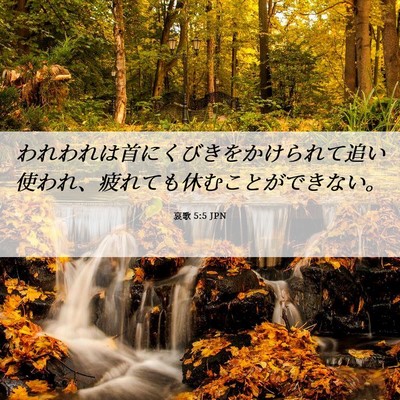 Picture 06 - 哀歌 5:5 JPN - われわれは首にくびきをかけられて - Bible Verse Picture