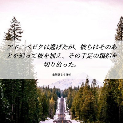 Picture 06 - 士師記 1:6 JPN - アドニベゼクは逃げたが、彼らはそ - Bible Verse Picture