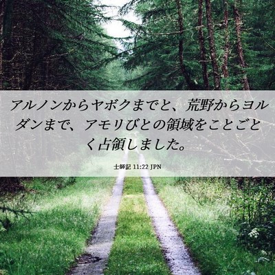 Picture 06 - 士師記 11:22 JPN - アルノンからヤボクまでと、荒野か - Bible Verse Picture