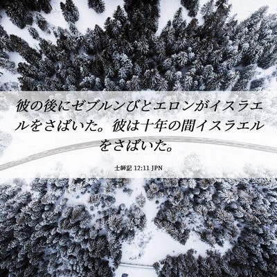 Picture 06 - 士師記 12:11 JPN - 彼の後にゼブルンびとエロンがイス - Bible Verse Picture