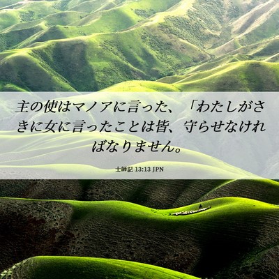 Picture 06 - 士師記 13:13 JPN - 主の使はマノアに言った、「わたし - Bible Verse Picture