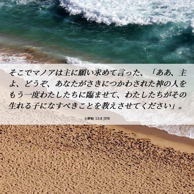 Picture 06 - 士師記 13:8 JPN - そこでマノアは主に願い求めて言っ - Bible Verse Picture