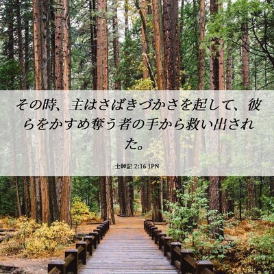 Picture 06 - 士師記 2:16 JPN - その時、主はさばきづかさを起して - Bible Verse Picture
