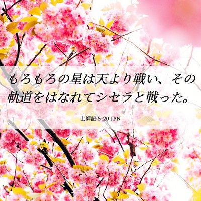 Picture 06 - 士師記 5:20 JPN - もろもろの星は天より戦い、その軌 - Bible Verse Picture