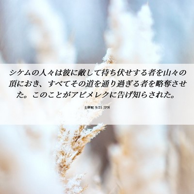 Picture 06 - 士師記 9:25 JPN - シケムの人々は彼に敵して待ち伏せ - Bible Verse Picture