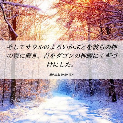 Picture 06 - 歴代志上 10:10 JPN - そしてサウルのよろいかぶとを彼ら - Bible Verse Picture