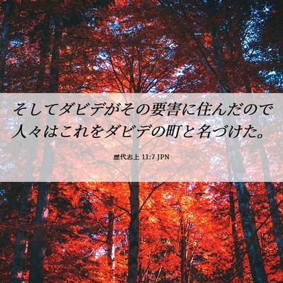Picture 06 - 歴代志上 11:7 JPN - そしてダビデがその要害に住んだの - Bible Verse Picture