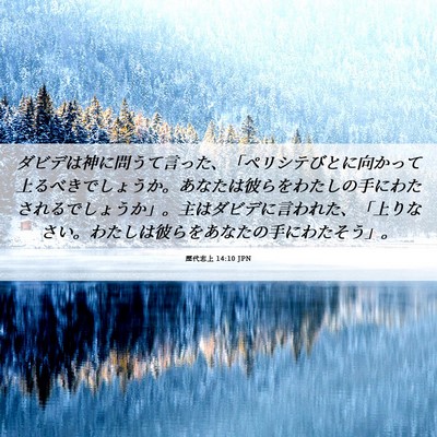 Picture 06 - 歴代志上 14:10 JPN - ダビデは神に問うて言った、「ペリ - Bible Verse Picture