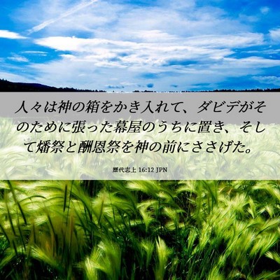 Picture 06 - 歴代志上 16:12 JPN - 人々は神の箱をかき入れて、ダビデ - Bible Verse Picture