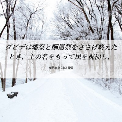 Picture 06 - 歴代志上 16:2 JPN - ダビデは燔祭と酬恩祭をささげ終え - Bible Verse Picture