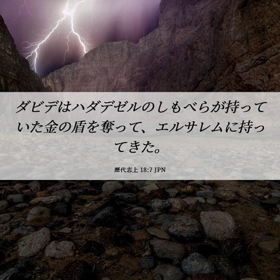 Picture 06 - 歴代志上 18:7 JPN - ダビデはハダデゼルのしもべらが持 - Bible Verse Picture