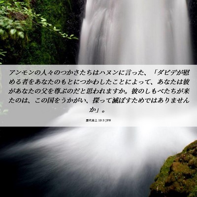 Picture 06 - 歴代志上 19:3 JPN - アンモンの人々のつかさたちはハヌ - Bible Verse Picture