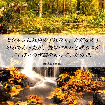 Picture 06 - 歴代志上 2:34 JPN - セシャンには男の子はなく、ただ女 - Bible Verse Picture