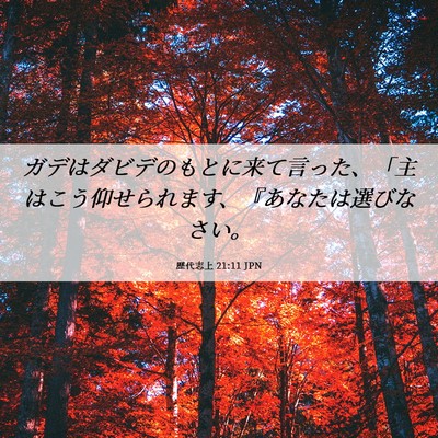 Picture 06 - 歴代志上 21:11 JPN - ガデはダビデのもとに来て言った、 - Bible Verse Picture