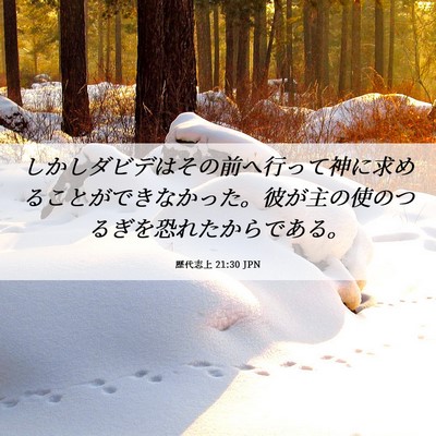 Picture 06 - 歴代志上 21:30 JPN - しかしダビデはその前へ行って神に - Bible Verse Picture