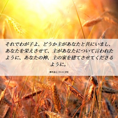 Picture 06 - 歴代志上 22:11 JPN - それでわが子よ、どうか主があなた - Bible Verse Picture