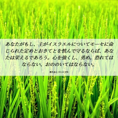 Picture 06 - 歴代志上 22:13 JPN - あなたがもし、主がイスラエルにつ - Bible Verse Picture