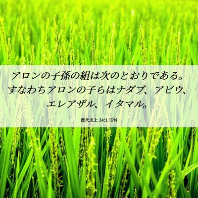 Picture 06 - 歴代志上 24:1 JPN - アロンの子孫の組は次のとおりであ - Bible Verse Picture