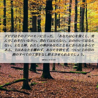 Picture 06 - 歴代志上 28:20 JPN - ダビデはその子ソロモンに言った、 - Bible Verse Picture
