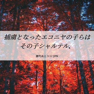 Picture 06 - 歴代志上 3:17 JPN - 捕虜となったエコニヤの子らはその - Bible Verse Picture