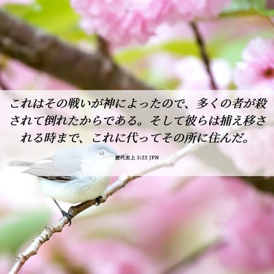 Picture 06 - 歴代志上 5:22 JPN - これはその戦いが神によったので、 - Bible Verse Picture